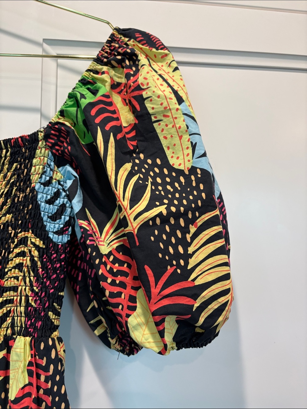🌴Women’s Print Puff-Sleeve Maxi Dress - Tropical Floral - Picture 5 of 10
